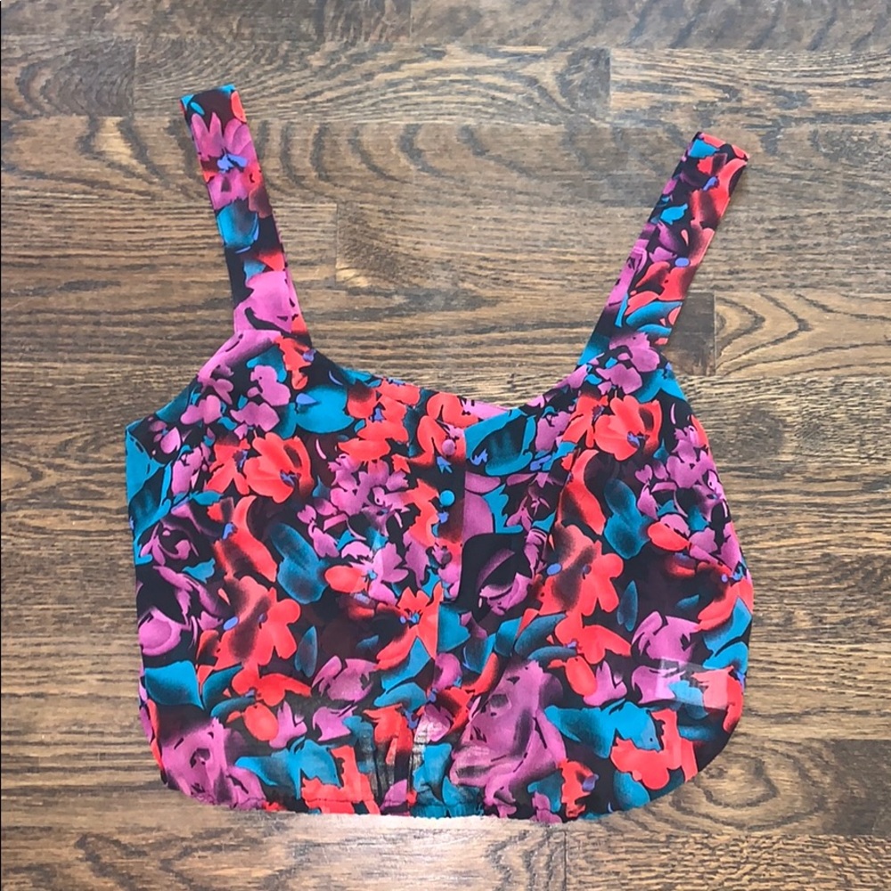 Silky floral crop top